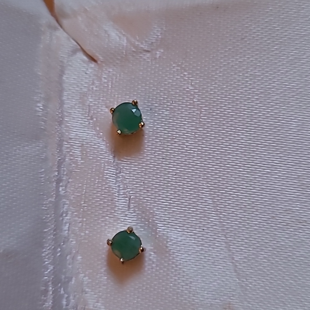 Emerald Set Earrings and Palm Tree Necklace